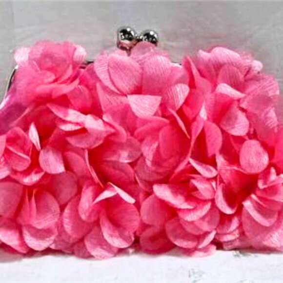 OEIPSMK Women's Floral Clutch Purse Pink Bag Sz: 9.6" x 0.8" x 6.3" .3 - Picture 2 of 2